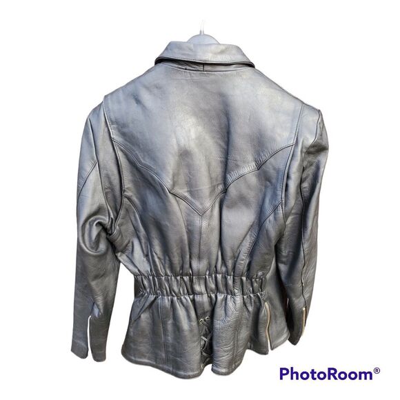 Mega Force Womens Leather Jacket Sz L - RH#51 - Picture 3 of 8